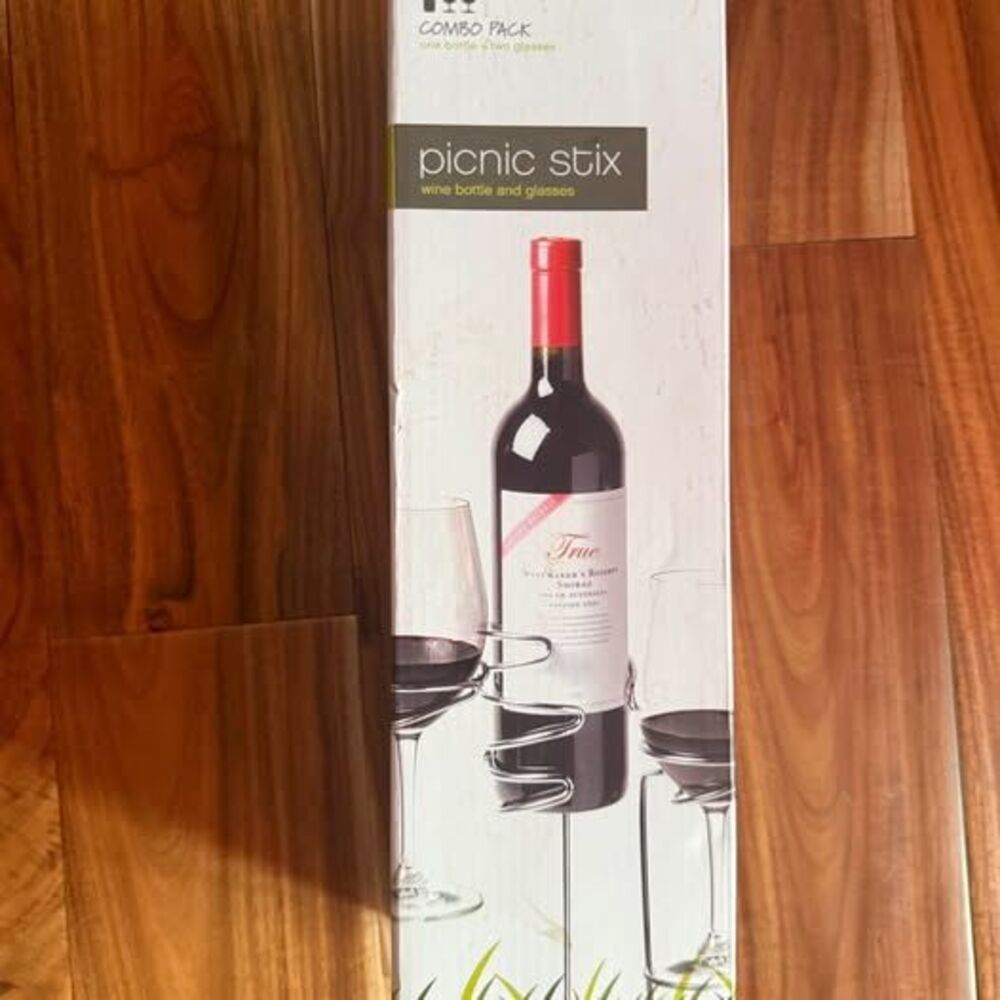True Picnic Stix Wine Bottle and Glass Holders